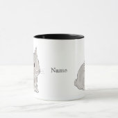 Grey lionhead bunny mok (Midden)