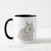 Grey lionhead bunny mok (Links)