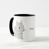 Grey lionhead bunny mok (Voorkant links)