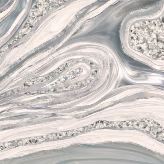 Grey liquid marble and crystal - pearl and silver sticker (Voorkant)