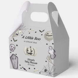Grey Little Boo Ghost Halloween Boy Baby shower Bedankdoosjes