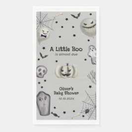 Grey Little Boo Ghost Halloween Boy Baby shower Servet