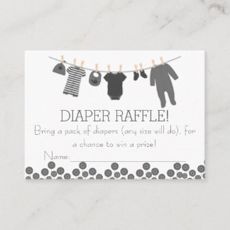 Grey Little Clothes Luier Raffle Tickets Informatiekaartje