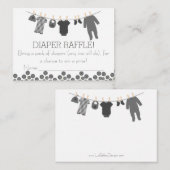 Grey Little Clothes Luier Raffle Tickets Informatiekaartje (Voorkant / Achterkant)