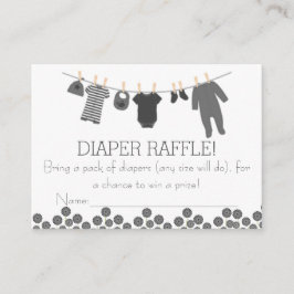 Grey Little Clothes Luier Raffle Tickets Informatiekaartje