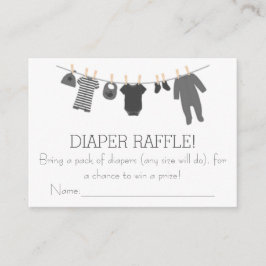 Grey Little Clothes Luier Raffle Tickets Informatiekaartje