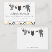 Grey Little Clothes Luier Raffle Tickets Informatiekaartje (Voorkant / Achterkant)