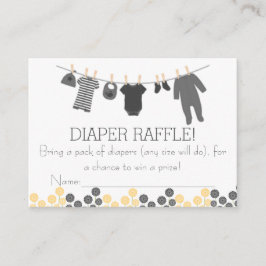 Grey Little Clothes Luier Raffle Tickets Informatiekaartje