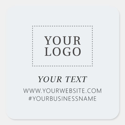 Grey Logo Business Hartelijk dank voor het aangepa Vierkante Sticker (Voorkant)