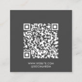 Grey | LOGO | QR Code Vierkant Visitekaartje (Achterkant)