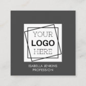 Grey | LOGO | QR Code Vierkant Visitekaartje (Voorkant)