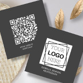 Grey | LOGO | QR Code Vierkant Visitekaartje