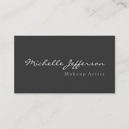 Grey Makeup Artist Script Profession Visitekaartje (Voorkant)