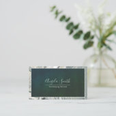 Grey Marble Border Fancy Script Professional Visitekaartje (Staand voorkant)