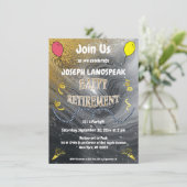 Grey Marble & Gold Streamers Happy Retirement Kaart (Staand voorkant)