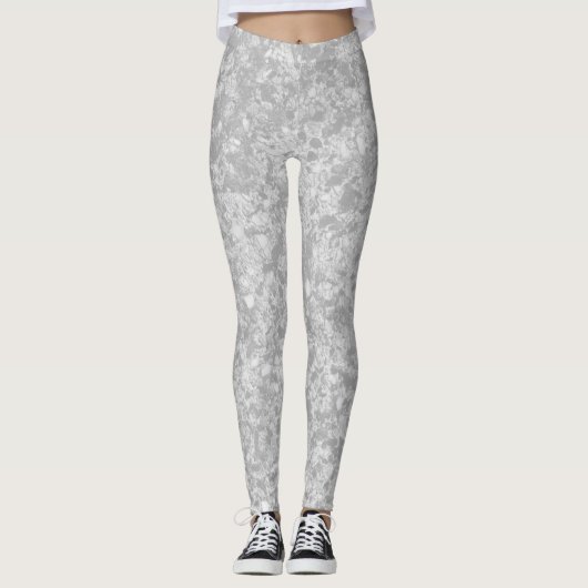 Grey Marble Patterned Leggings  (Voorkant)