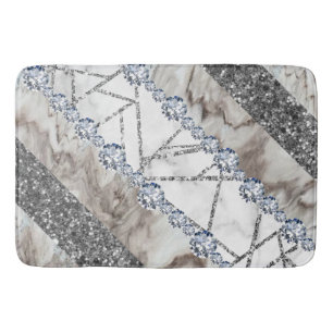 Grey Marble Stone Modern Abstract Badmat
