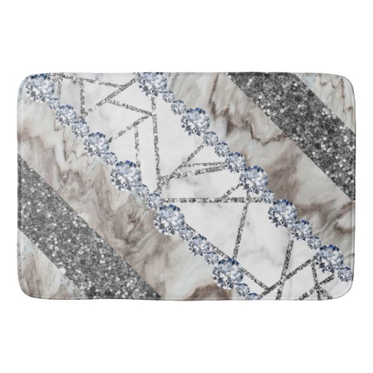 Grey Marble Stone Modern Abstract Badmat (Voorkant)