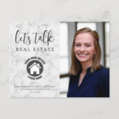 Grey Marmer Contact Info Foto Real Estate Briefkaart (Voorkant)