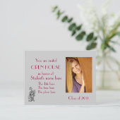 Grey Maroon Open House briefkaart (Staand voorkant)