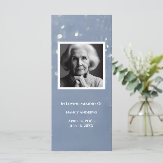 Grey Memorial Foto Gebed Kaart Begrafenis Bladwijz (Staand voorkant)