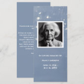 Grey Memorial Foto Gebed Kaart Begrafenis Bladwijz (Voorkant / Achterkant)