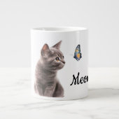 Grey Meow Cat Grote Koffiekop (Voorkant)