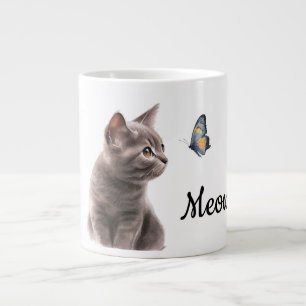 Grey Meow Cat Grote Koffiekop