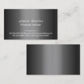 Grey Metal Financial Advisor Visitekaartje (Voorkant / Achterkant)