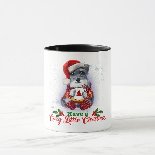 Grey Miniature Schnauzer Have A Cozy Christmas Mok (Midden)
