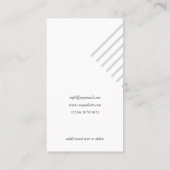 Grey minimalist elegant classy modern geometric visitekaartje (Achterkant)