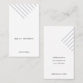 Grey minimalist elegant classy modern geometric visitekaartje (Voorkant / Achterkant)
