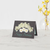 Grey Mint Boeket Orchids Rozen Happy Birthday Kaart (Gele Bloem)