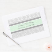 Grey Mint Damask Baby shower Favor Stickers (Envelop)