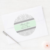 Grey Mint Damask Dank u bruiloft gunst Labels (Envelop)