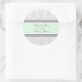 Grey Mint Damask Dank u bruiloft gunst Labels (Tas)