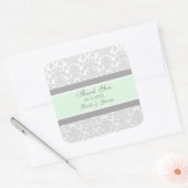 Grey Mint Damask Dank u bruiloft gunst Labels (Envelop)