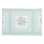 Grey Mint Green Blush Posies Kussensloop (Achterkant-Links)