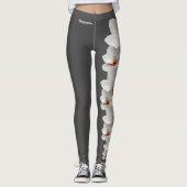 Grey Mississippi State Flower Magnolia Leggings (Voorkant)