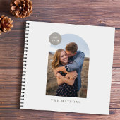 Grey Modern Arch Custom Photo Album Journal Notitieboek