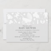 Grey Modern Baby shower Invitation Kaart (Voorkant)