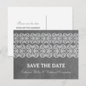 Grey Modern Bohemian Save the Date Briefkaart (Voorkant / Achterkant)
