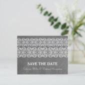 Grey Modern Bohemian Save the Date Briefkaart (Staand voorkant)