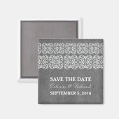 Grey Modern Bohemian Save the Date Magnet (Voorkant / Achterkant)