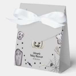 Grey Modern Little Boo Ghost Boy Baby shower Bedankdoosjes
