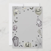 Grey Modern Little Boo Ghost Boy Baby shower Bedankkaart (Achterkant)