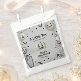 Grey Modern Little Boo Ghost Boy Baby shower Bedankzakje