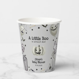 Grey Modern Little Boo Ghost Boy Baby shower Papieren Bekers