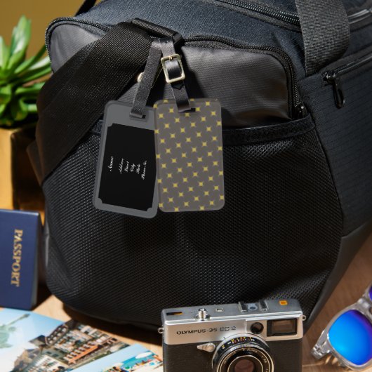 Grey Modern Luggage Tag Bagagelabel (Voorkant /achterkant)