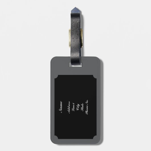 Grey Modern Luggage Tag Bagagelabel (Achterkant verticaal)